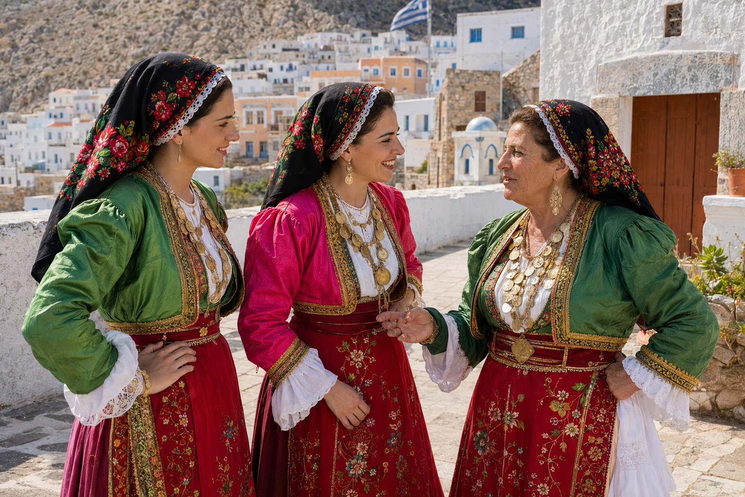 karpathos vestiti delle donne feste tradizionali ai