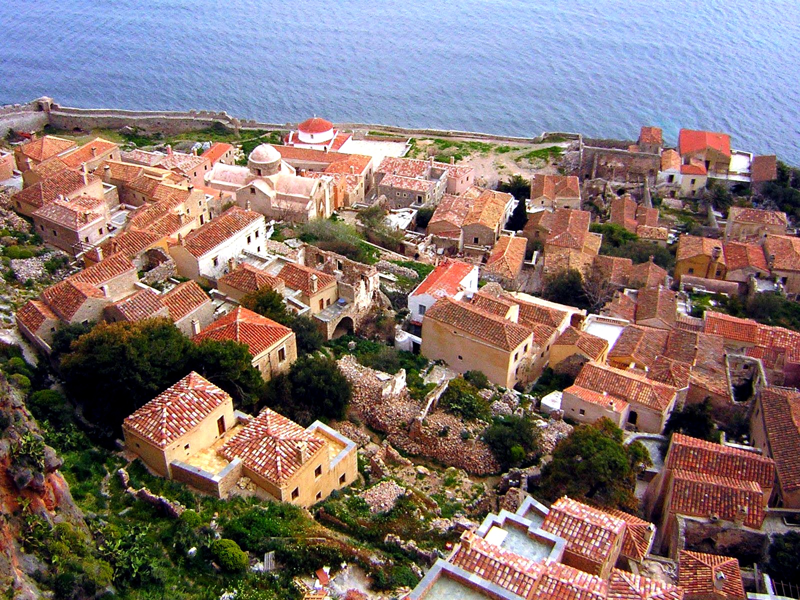 Monemvasia vista dall'alto, in Grecia